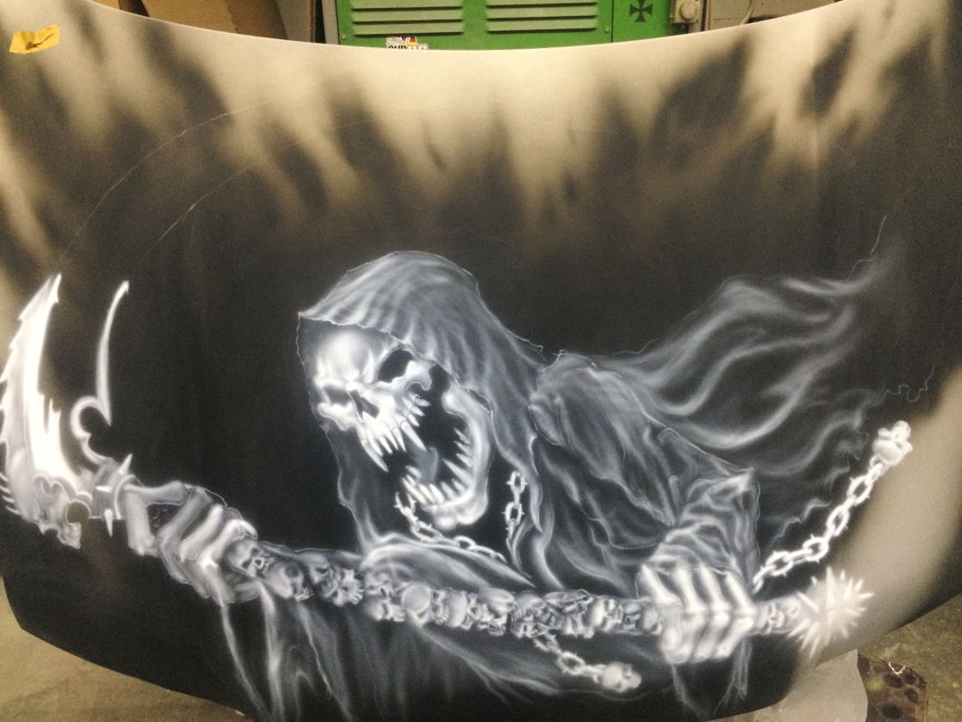 Airbrush Auto: Jetzt mit "neuen" Reaper auf der Haube 6 Airbrush Auto Airbrush Auto: Jetzt mit "neuen" Reaper auf der Haube 6 Airbrush Auto