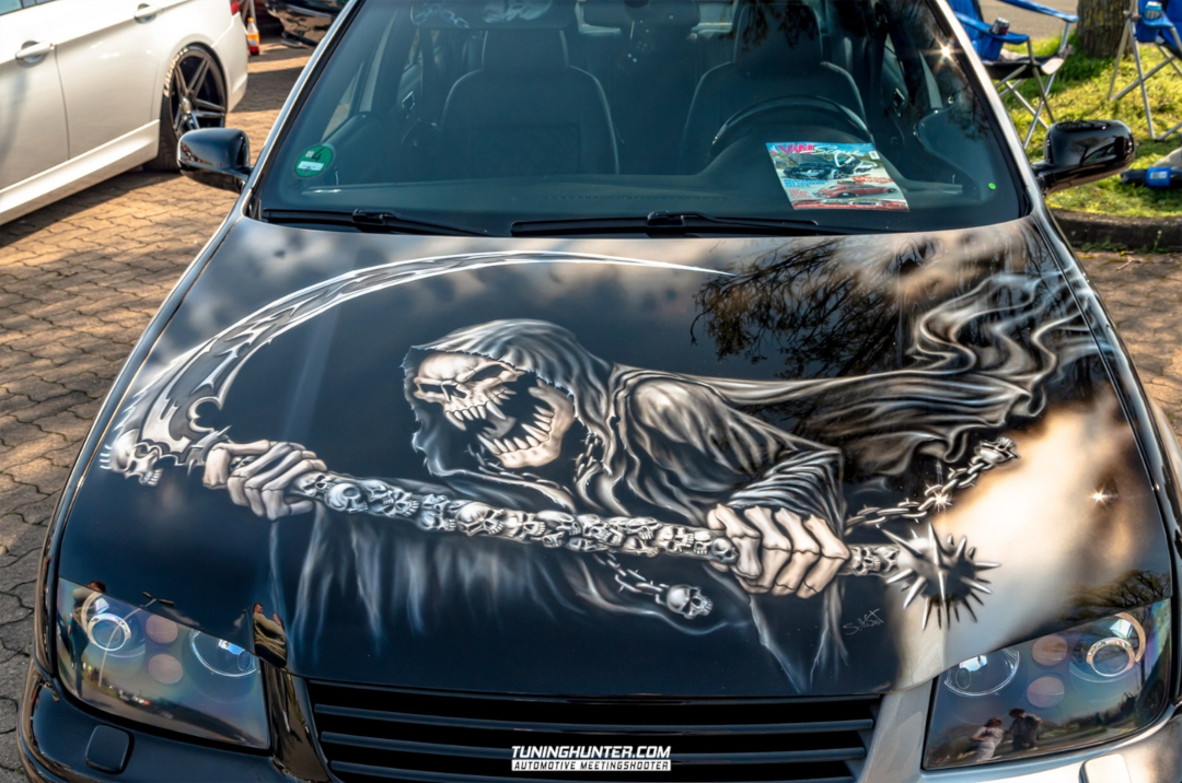 Airbrush-Haube-Reaper-skulls-Tuning-Treffen Airbrush motive finden in 5 Schritten 1 airbrush motive finden