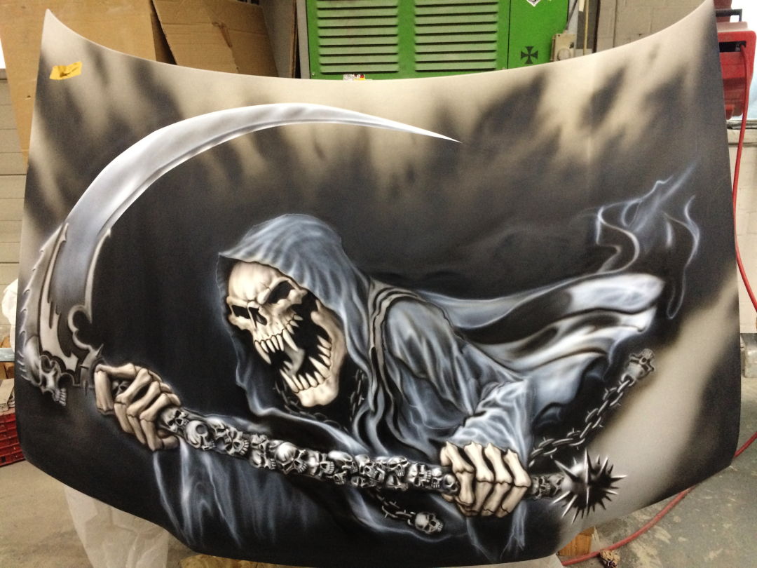 Airbrush Auto: Jetzt mit "neuen" Reaper auf der Haube 12 Airbrush Auto Airbrush Auto: Jetzt mit "neuen" Reaper auf der Haube 12 Airbrush Auto