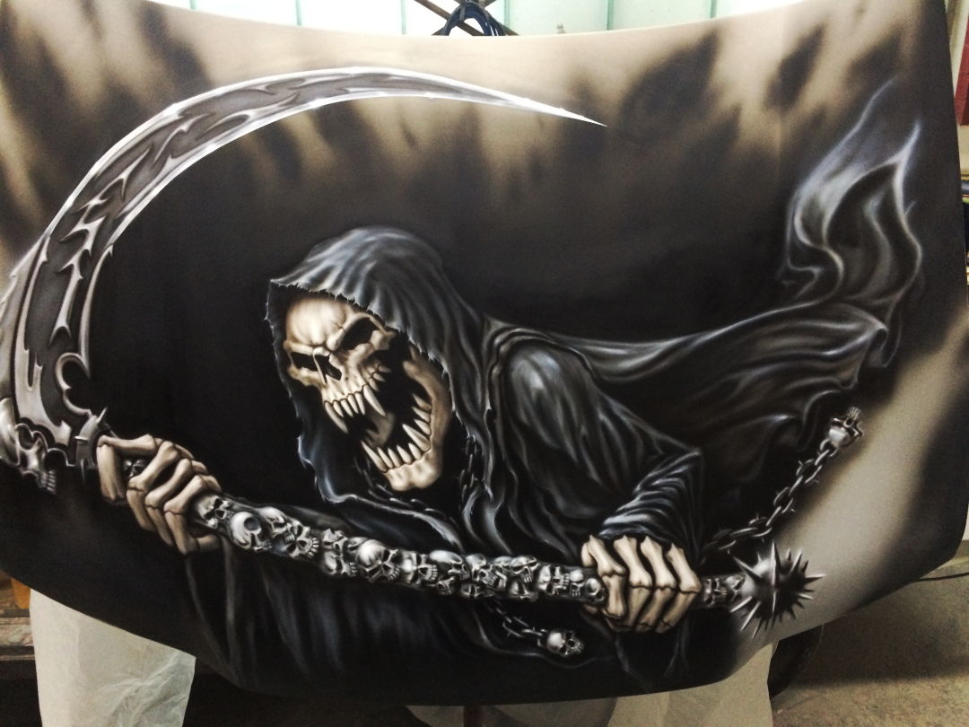 Airbrush Auto: Jetzt mit "neuen" Reaper auf der Haube 13 Airbrush Auto Airbrush Auto: Jetzt mit "neuen" Reaper auf der Haube 13 Airbrush Auto