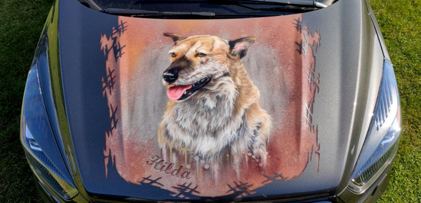 Hunde Portait in Airbrush technik